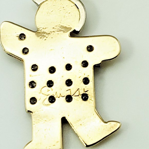 Vintage 14 Karat Yellow Gold and Diamond Boy Charm - Picture 6 of 9